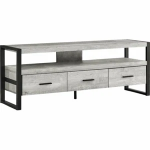 Tv Stand 60 Inch Console Storage Drawers Living Room Bedroom Metal Grey - Picture 1 of 4