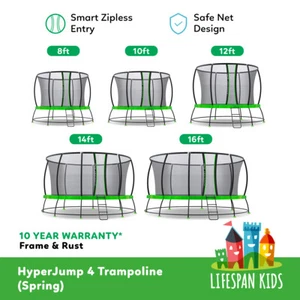 Lifespan Kids 8ft/10ft/12ft/14ft/16ft Trampoline Enclosure Net+Ladder AUS TESTED - Picture 1 of 9
