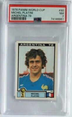 Mundial Panini 1978 Michel Platini Argentina 78 #90 PSA 7 Foto 1 de 2