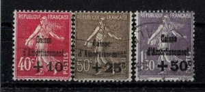 FRANCE STAMP YVERT 266/268 SCOTT B35/37 " SINKING FUND SET 1930 " USED VF X156 - Picture 1 of 2