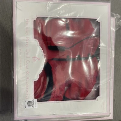 Abrigo y accesorios para muñeca de fiesta de vacaciones de 18" Pottery Barn niños rojo Foto 1 de 3