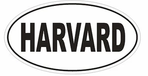 HARVARD Oval Bumper Sticker or Helmet Sticker D1828 Euro Oval University - Picture 1 of 1