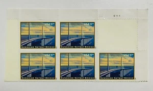 Sunshine Skyway Bridge - lotto di 5 francobolli US $5,15 - foglio parziale - NUOVI mai usati - Foto 1 di 3