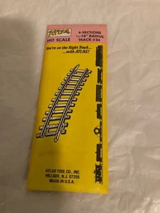 Vintage ATLAS 4-Section Packages Atlas #34 1/2-18" RADIUS HO Scale TRACK NEW - Picture 1 of 2