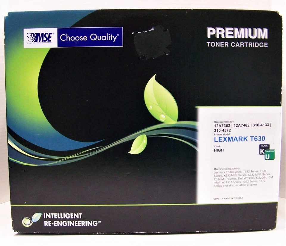 MSE Lexmark T630 High Yield Replacement Toner Cartridge Sealed Black 12A7362 USA - Image 1 of 4
