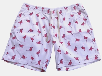 PLUGGWEAR Shorts Elásticos Masculinos (7” XL 38) BRANCO ROSA FLAMINGO Novo! - Imagem 1 de 4