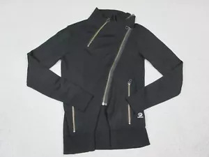 Adidas Sweater Womens Extra Small Black SLVR Logo Athletic Zip Wool Ladies - Picture 1 of 13