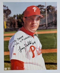MLB Lenny Dykstra #4 Philadelphia Phillies Autographed Photo Personalized - Picture 1 of 4