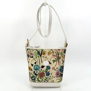 Vintage GUCCI Flora Shoulder Bag Canvas Leather Authentic - Imagen 1 de 18