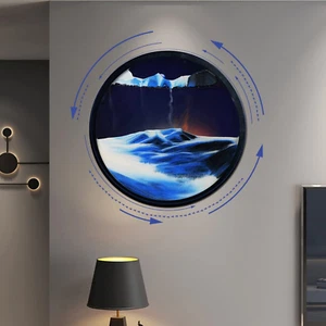  Bewegliche Sandkunst Deko 360° Drehung Wandbild Skulptur Dekoration 3D Sand  - Bild 1 von 12