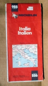 Michelin 988 Red Map of Italy Vtg 1985 Road - Bild 1 von 4