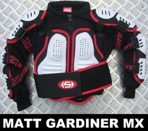 KIDS STERN MOTOCROSS BODY ARMOUR PROTECTION WHITE bionic suit jacket quad - Picture 1 of 2