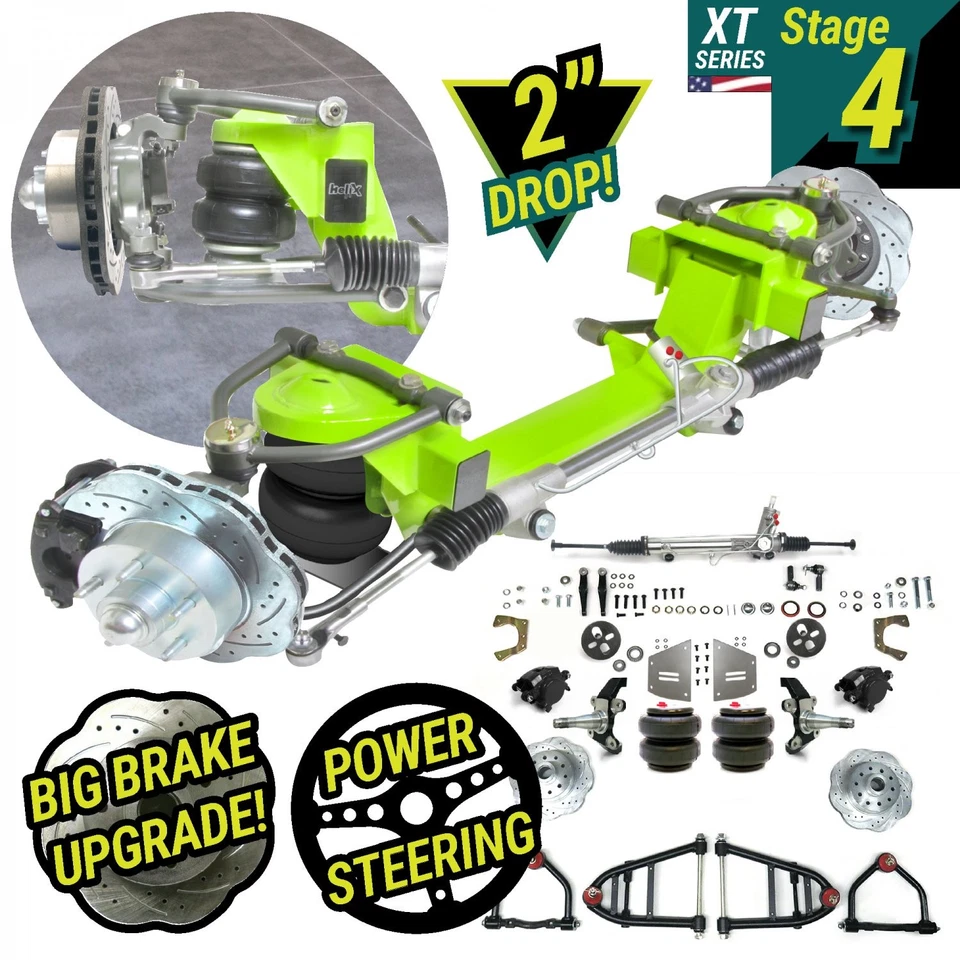 49-64 Studebaker Car Mustang II IFS Air Ride 2" Drop 5x5 Power LHD Rack Sin Xmem Foto 1 de 4