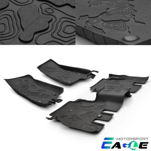 Fit 2018-2025 Jeep Wrangler JL Front/Rear All-Weather TPE Floor Liners Mats - Picture 1 of 9