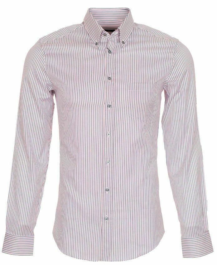 GUCCI DRESS SHIRT MENS CLASSIC PINSTRIPED COTTON MULTICOLORED sz 44 / 17.5 - Image 1 of 4