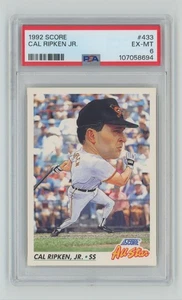 1992 SCORE CAL RIPKEN JR. PSA 6 BALTIMORE ORIOLES #433 TOTAL POP 96 - Picture 1 of 2