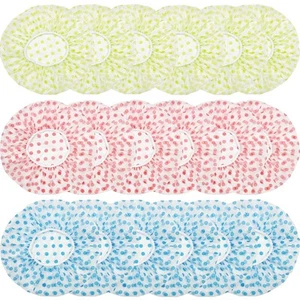 18Pcs Plastic Shower Caps for Women Waterproof Bath Pink+Blue+Green - Picture 1 of 7
