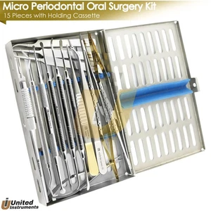 Micro Periodontal Oral Surgery Kit Dental Mucogingival Periosteal Instrument Set - Picture 1 of 13