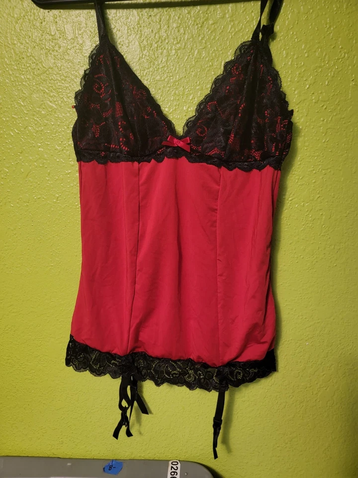 Lencería Mujer Rene Rofe Talla S/M Tirantes Encaje Cuerpo SEXY Corsé ROJO/NEGRO.  Foto 1 de 3