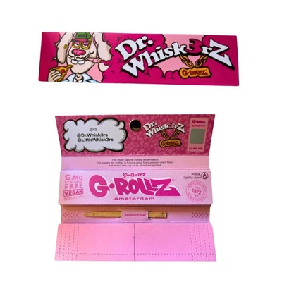 G ROLLZ G-Rollz Dr Whiskerz Pink Kingsize Papers Tips & Poker