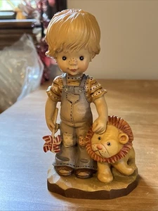 Vintage Anri Sarah Kay Tag Along 6.5” Wood Limited Edition Figure 914/4000 Lion - Picture 1 of 8