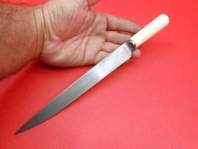 Antique Original Wootz Steel Slim Kard Knife Leather Sheath Bone Grip S608 - Image 1 of 4