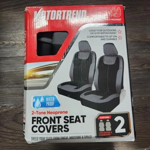 MotorTrend 2-Tone Neoprene Front Seat Covers Waterproof 2pc Set Car SUV Truck - Picture 1 of 2