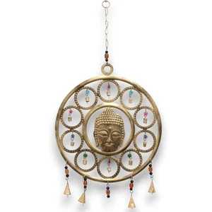 Großes Buddha-Windspiel mit 15 Glocken – aus Messing, handgefertigt in Indien - Bild 1 von 3