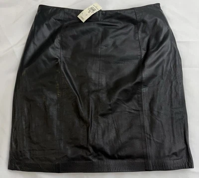 Ann Taylor Classic 100% Leather Mini Skirt 10 Side Zipper Classy Ret $199 NWT - Image 1 of 4