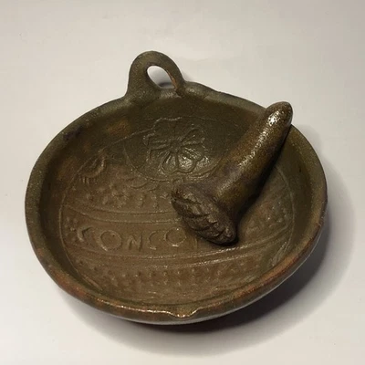 Mortero de tejolote Molcajete de 7"" de colección raro mazo de cerámica amoladora mexicana hecha a mano Foto 1 de 4