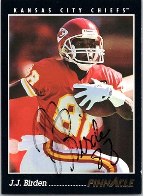 J.J. Birden Signed 1993 Pinnacle Kansas City Chiefs #266 Autographed - Image 1 of 2