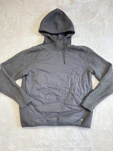KARI TRAA Pullover Sudadera con Capucha Acolchada Tejido Manga Sudadera Gris Talla Mediana - Imagen 1 de 10