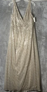 🆕 David’s Vestido de Novia para Mujer Lentejuelas Doradas Formal Baile de graduación Boda Dama de honor Talla 20 - Imagen 1 de 11