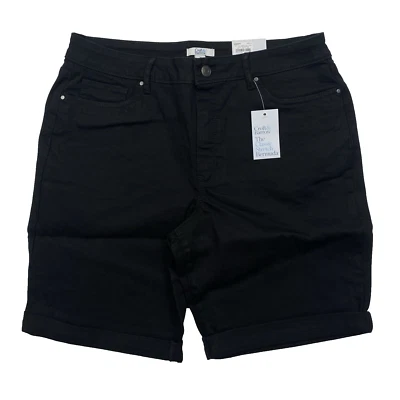 Women's Croft & Barrow Cuffed Bermuda Jean Shorts - Mineral Black - 16 - Image 1 of 4