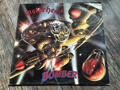 Heavy Metal / NWOBHM / Motorhead: 1979 'Bomber' 12" blue vinyl fully signed rare Cover