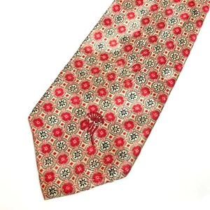 Vintage Countess Mara Tie Geometric Logo Silk Red Made in USA Rare Iridescent - Picture 1 of 7