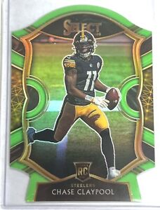 2020 Panini Select Concourse Level Neon Green Prizm Die Cut 70 Chase Claypool RC