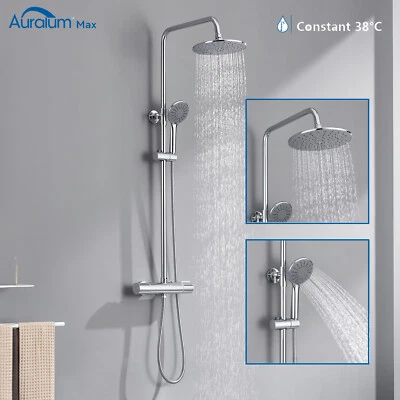 Regendusche mit Thermostat Duscharmatur Duschsystem Duschset Handbrause Dusche - Bild 1 von 4