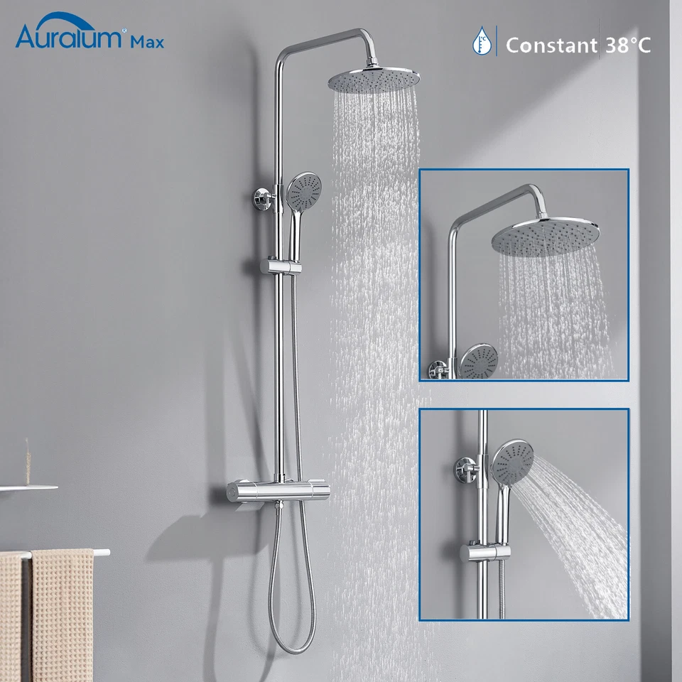 Regendusche mit Thermostat Duscharmatur Duschsystem Duschset Handbrause Dusche - Bild 1 von 4