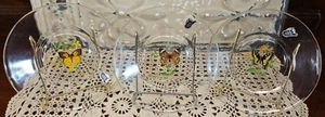 Set of 3 Clear Glass Plates w/ Butterflies Hand Made West Virginia Glass 6.5" - Picture 1 of 6