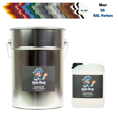 FARB-PIRAT 2K Epoxidharz Bodenbeschichtung Garage Bodenfarbe Garagenbeschichtung Epoxy