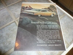 Plymouth Ad Advertisement Vintage Print Ad  2 Dr. Hardtop - Gold - Picture 1 of 1