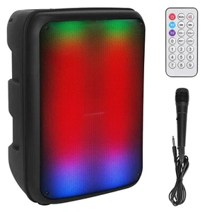 Portable Wireless Speaker DJ PA System FM Radio Party Karaoke with LED Light Mic - Picture 1 of 12