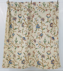 Vintage Crewel Work Hand Embroidered Floral Wall Hanging Curtain 123x123cm