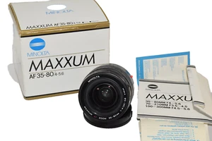 Minolta Maxxum AF Zoom 35-80 mm F 4-5.6 Camera Lens Complete in Box Japan - Picture 1 of 11