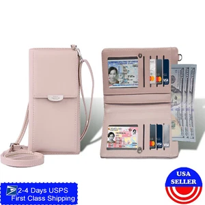Stylische Damen Leder Clutch Geldbörse Portemonnaie Kreditkarte, Bargeld, Handyhalter Handtasche - Bild 1 von 15