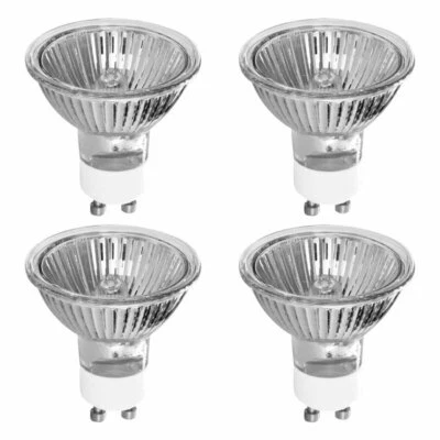 4 Pack 50W Halogen 240V GU10 Dimmable Warm White Spotlights 2000hrs - Image 1 of 3