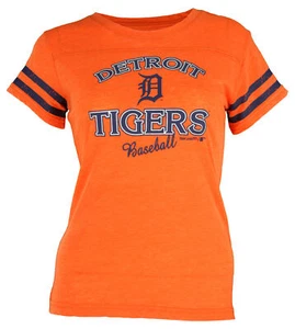 Outerstuff MLB Youth Girls (4-16) Detroit Tigers Short Sleeve Burnout Tee Shirt - Picture 1 of 4