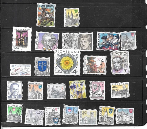 SLOVAKIA 25 DIFFERENT POSTALLY USED STAMP COLLECTION LOT PACKET Cover