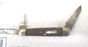 Vintage Cattaraugus Cutlery 3 blade LittleValley Sleeveboard WhittlerBone 32879 - Picture 1 of 8